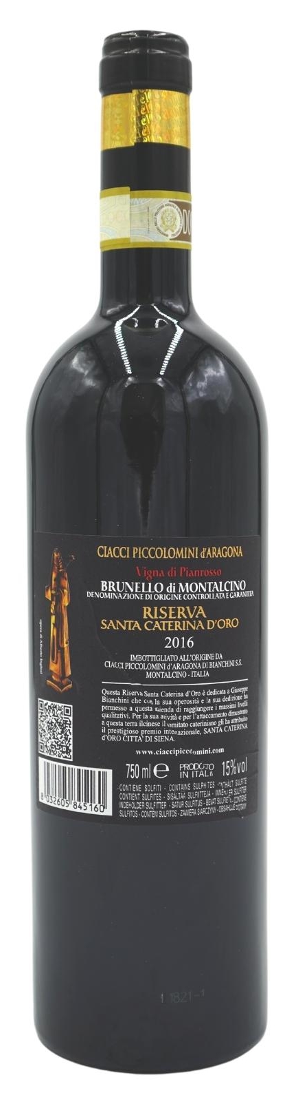 2016 Brunello di Montalcino Riserva Pianrosso Santa Caterina d'oro