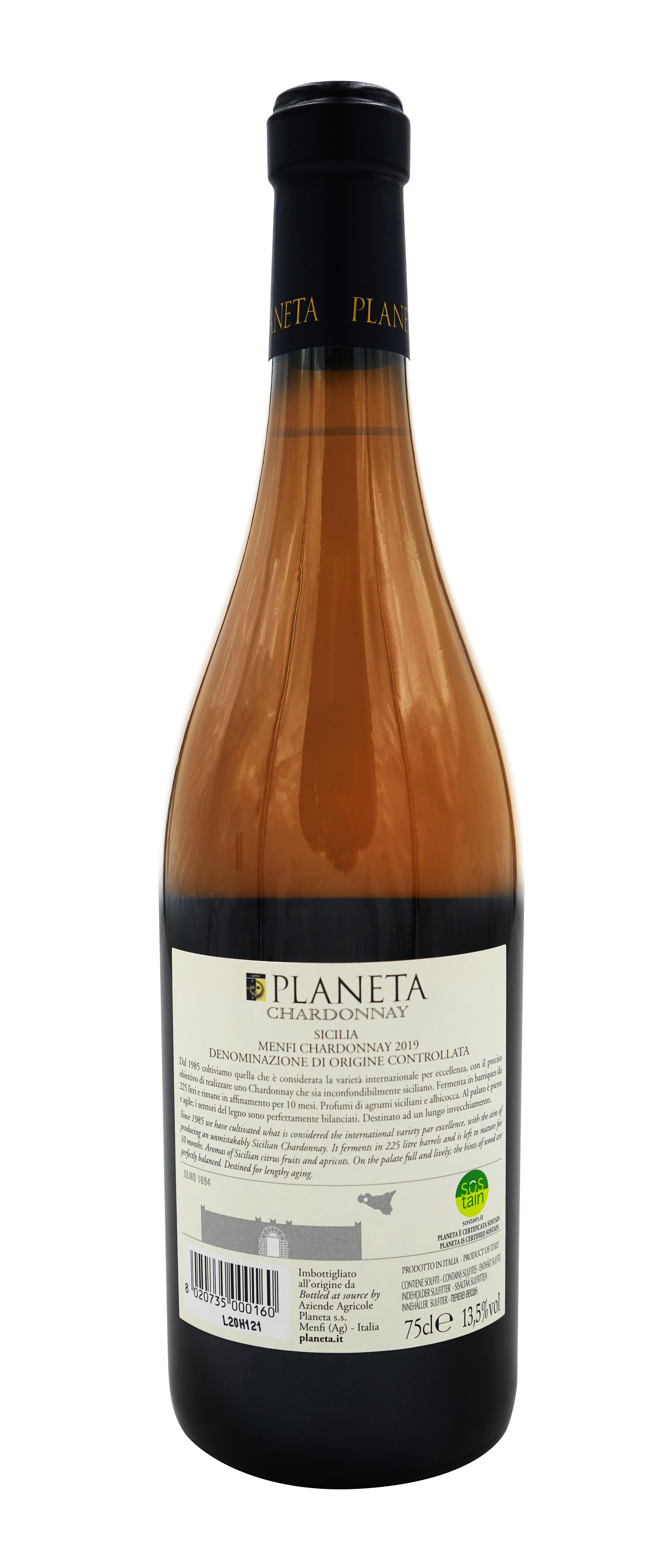 Planeta Chardonnay 2019 - back label