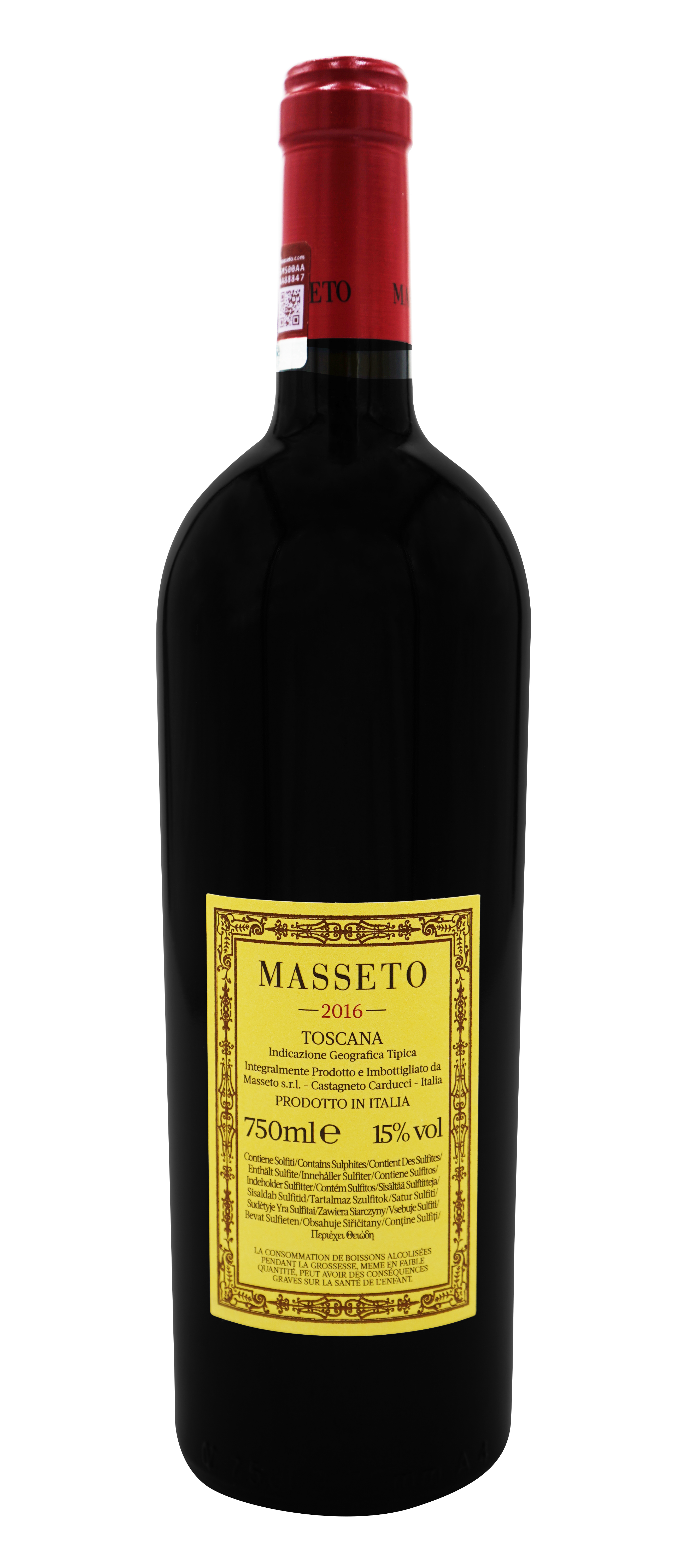 Masseto 2016 - back label
