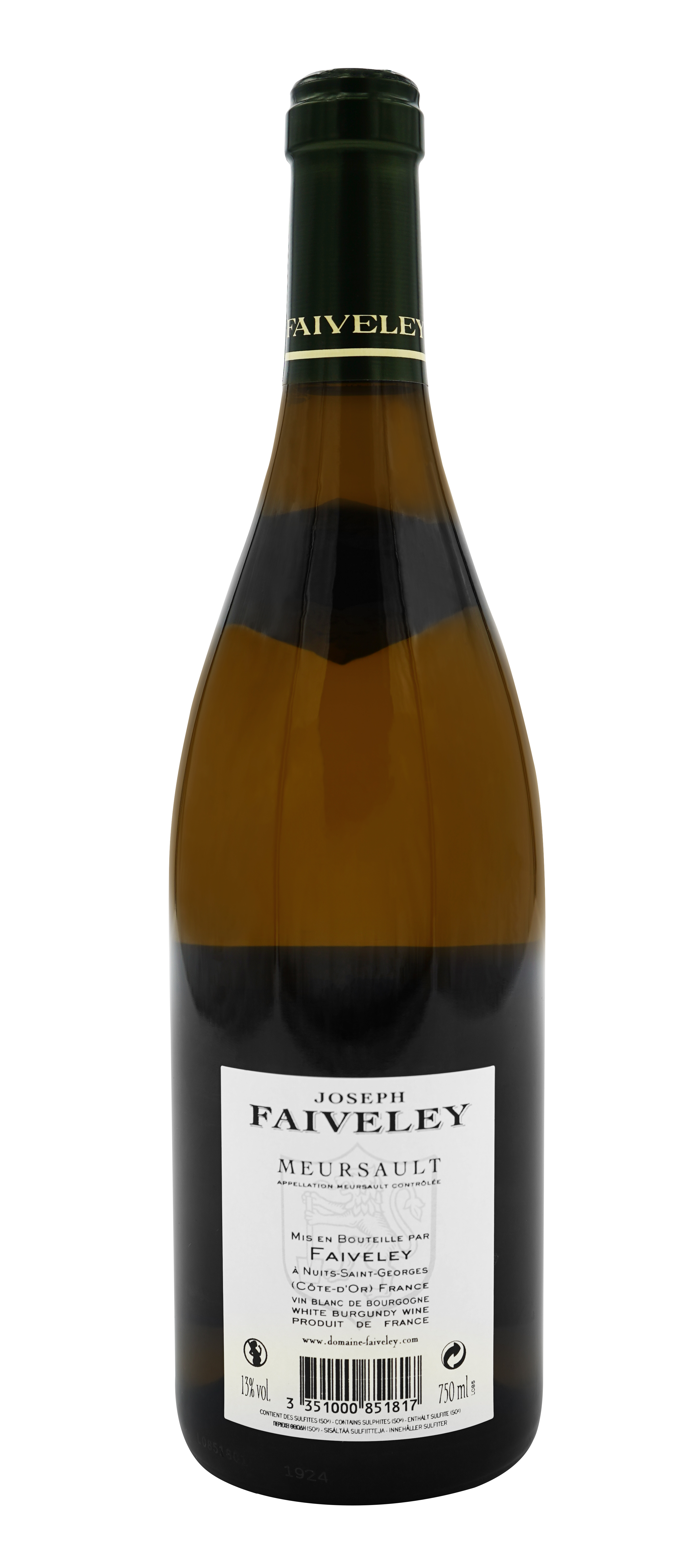 Faiveley Meursault 2018 - back label