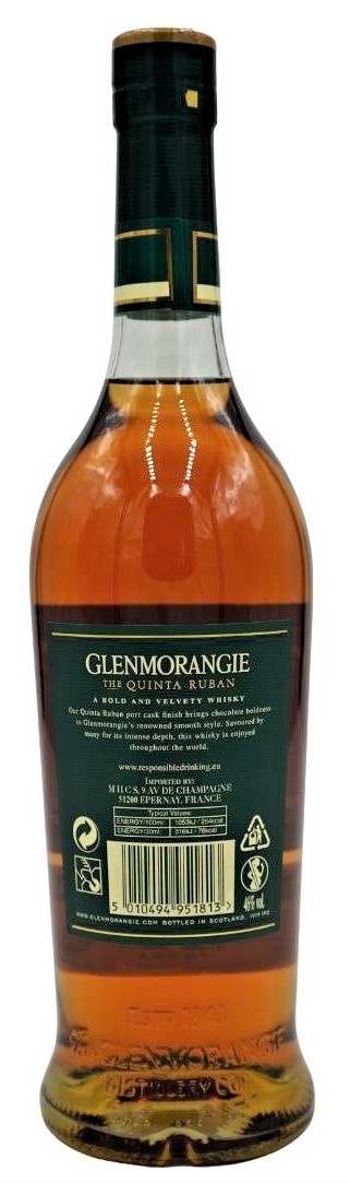 Glenmorangie Quinta Ruban back label
